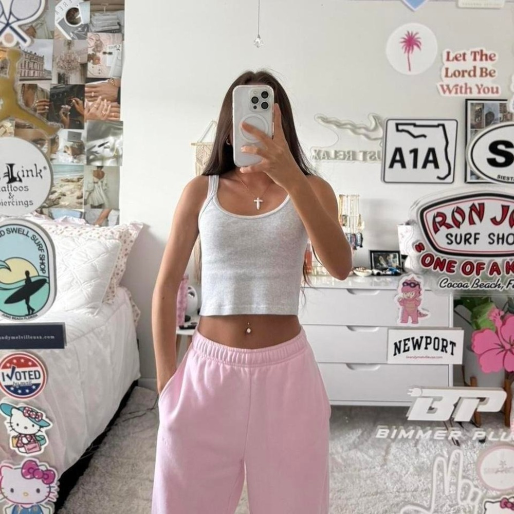 villa pink aritzia cozy‎ fleece jogger sweatpants